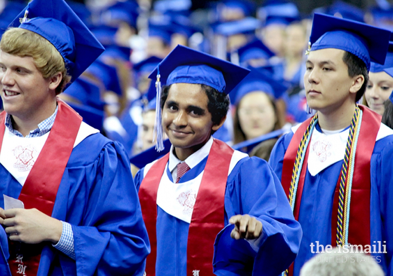 Hakim at his high school graduation.