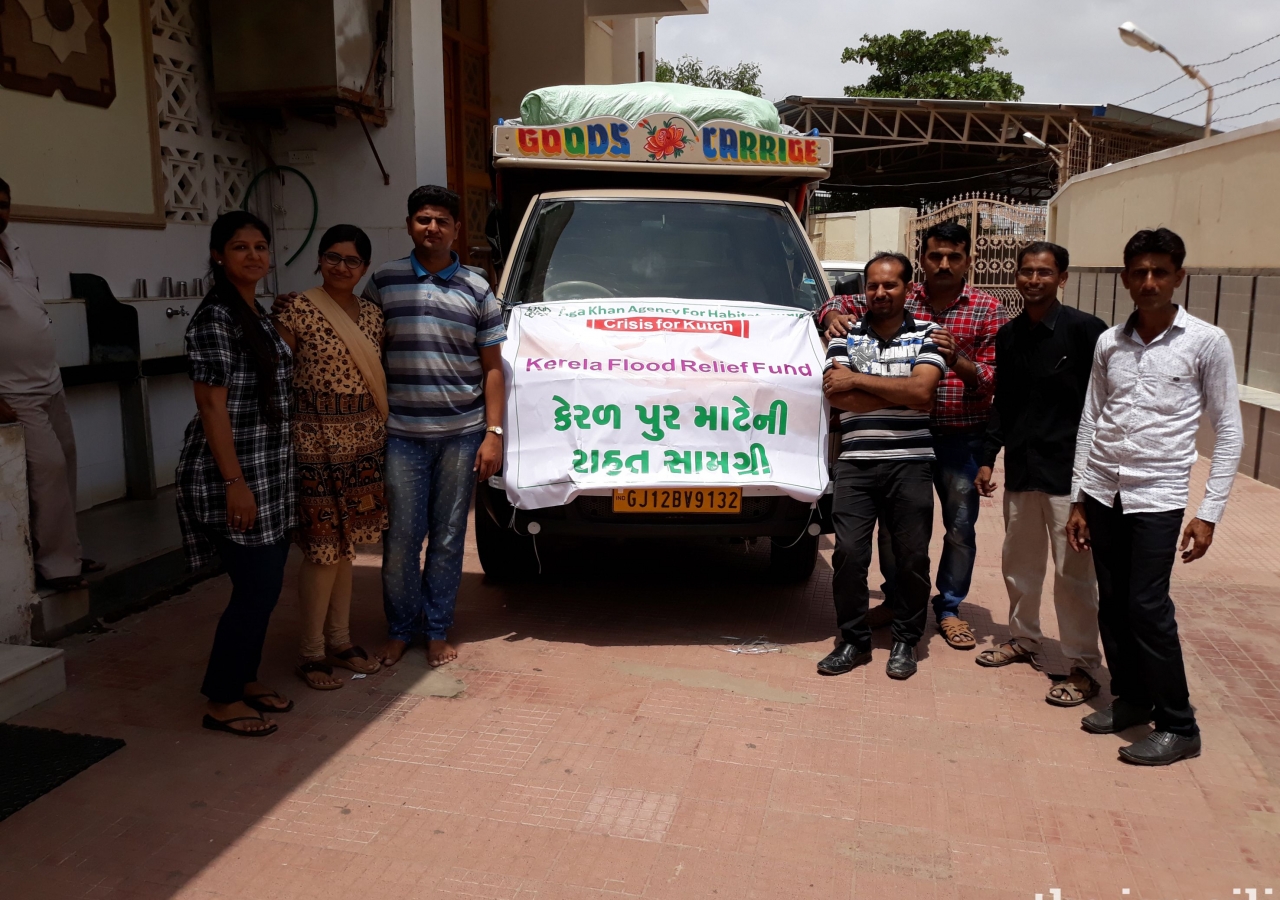 Flood relief material being transported to Kerala