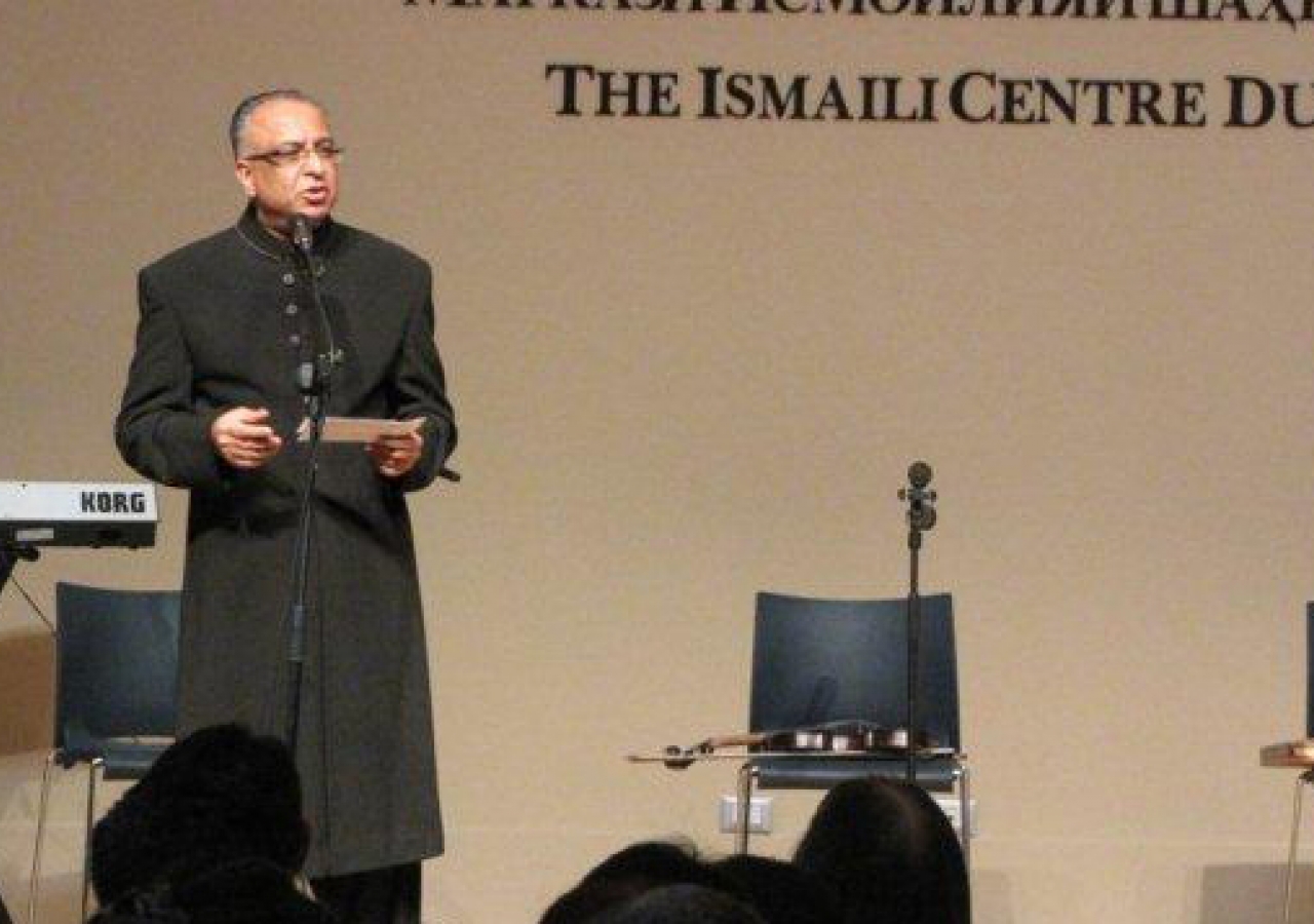 AKDN Resident Representative for Tajikistan Munir Merali addresses the Navroz gathering at the Ismaili Centre, Dushanbe.