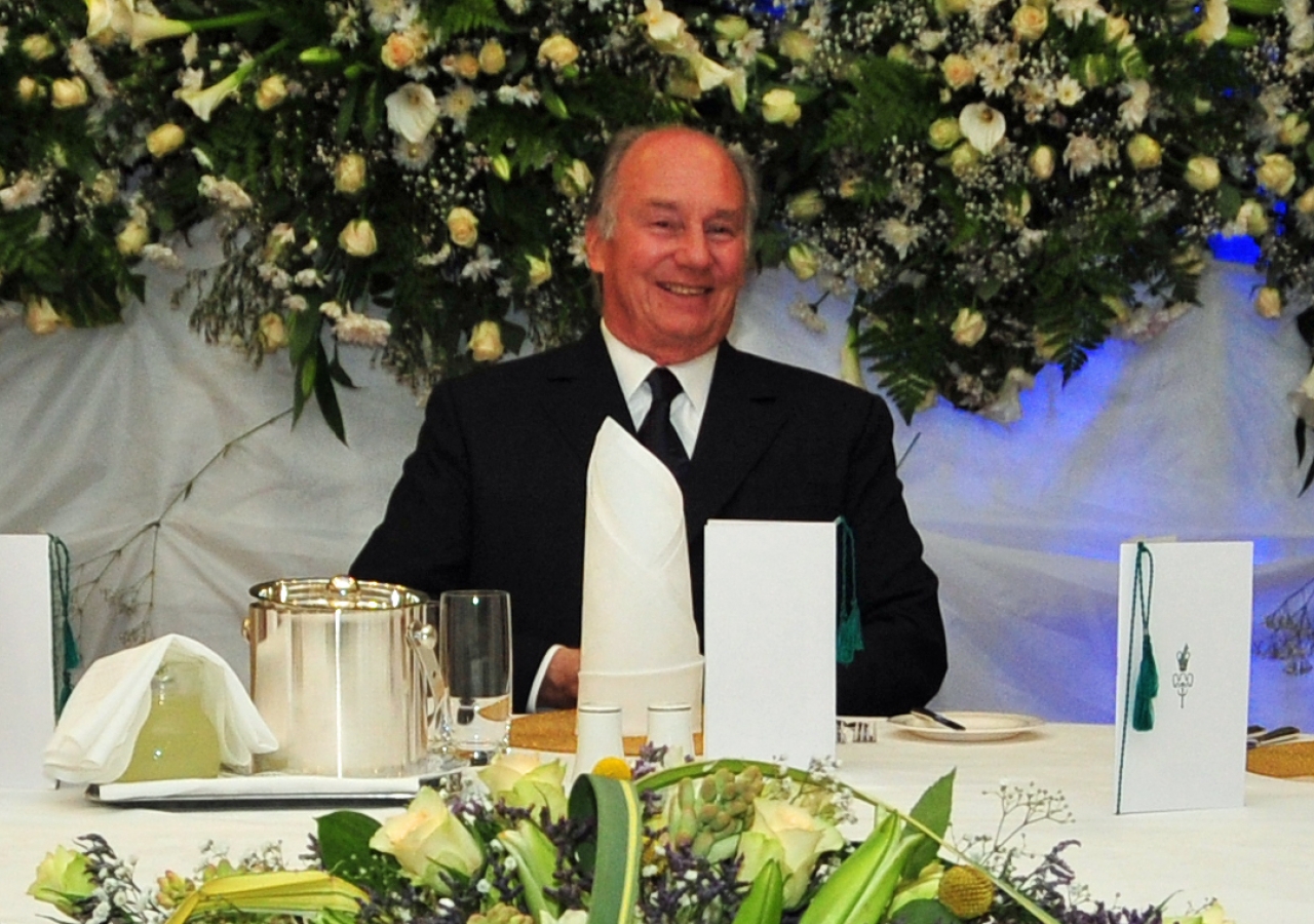 Mawlana Hazar Imam at the institutional leadership dinner in Kampala, Uganda on 12 July 2011.