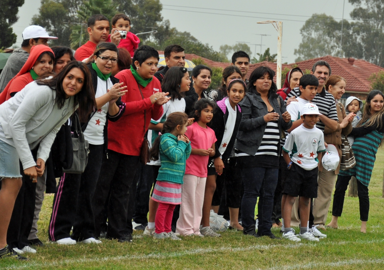 Spectators from Australia, New Zealand and Papua New Guinea cheer on a race at the National Ismaili Sports Tournament held in Sydney, Australia in April 2011.