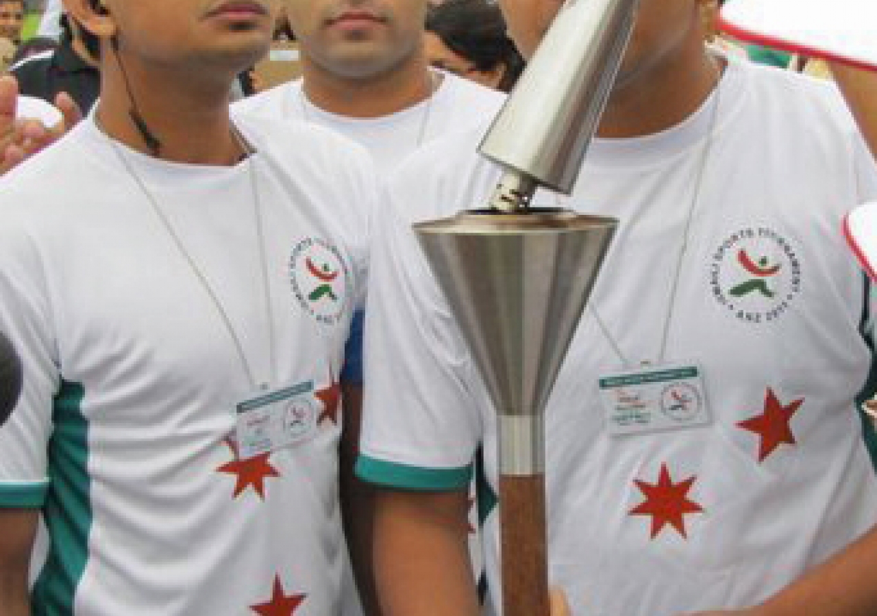 Lighting of the torch marking the opening of the 2011 National Ismaili Sports Tournament in Sydney, Australia.