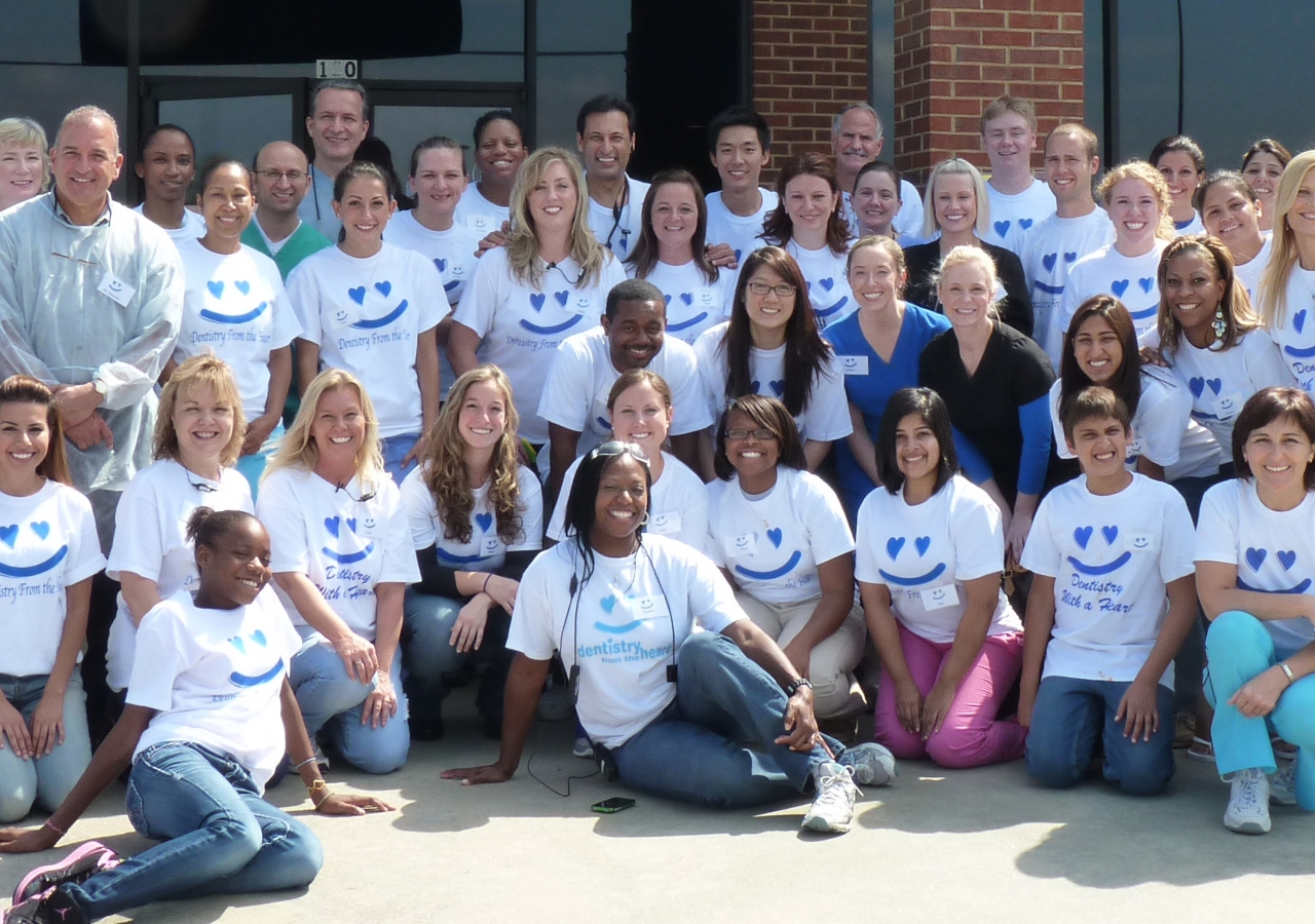 Dr Nooredin Nurani (at the far left) and his team of dedicated volunteers offer free dental treatment at an annual event in Atlanta.