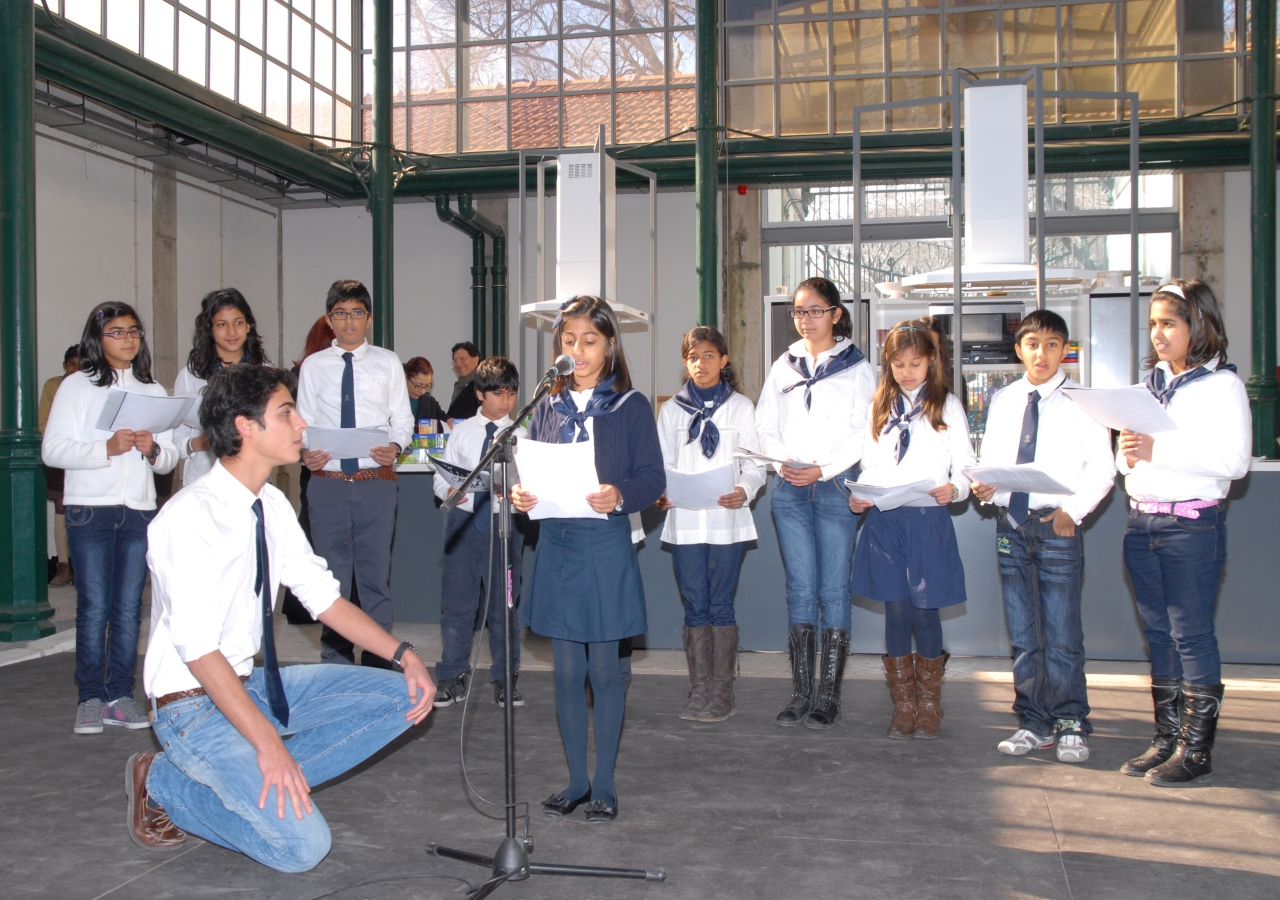 Ismaili students in Portugal perform in a play marking World Interfaith Harmony Week.