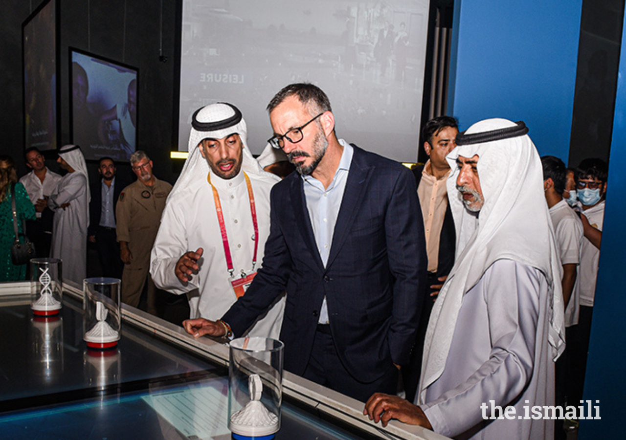 Prince Rahim and His Excellency Sheikh Nahayan (right) at Expo 2020 in Dubai.