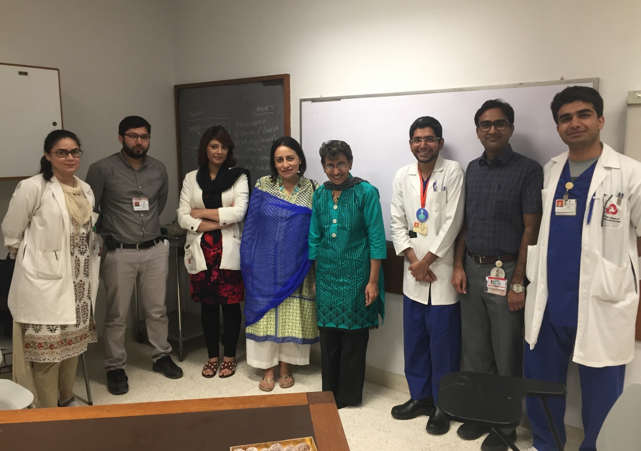 Dr Chagpar and Dr Amersi with AKU Postgraduate Trainees.