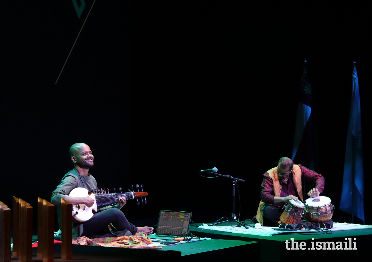 Soumik Datta of the UK, incorporated several different musical styles in his performance at the Aga Khan Music Awards on 30 October 2022.