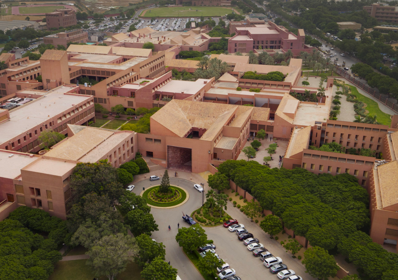 A birds-eye view of the Aga Khan University campus in Karachi.