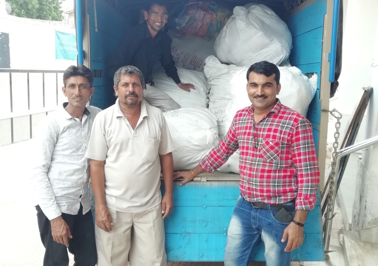 Items loaded in the truck to be sent to Kerala