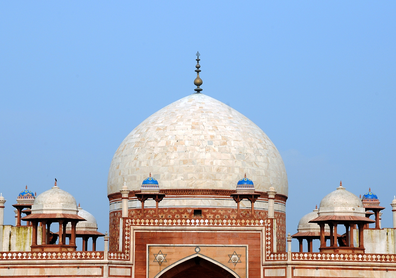 The restored dome of Humayun’s Tomb, in Delhi.