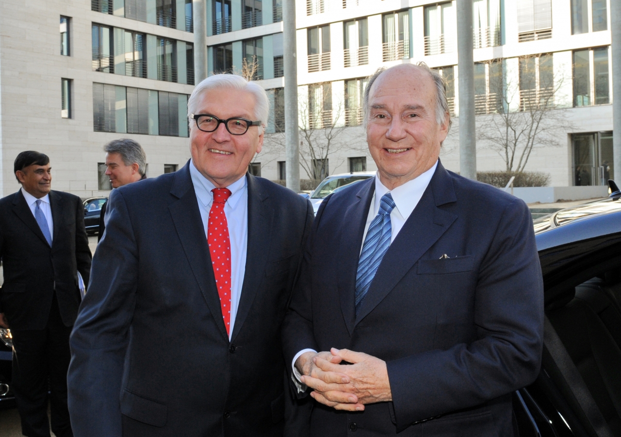 Mawlana Hazar Imam with Germany’s foreign minister, Frank-Walter Steinmeier.