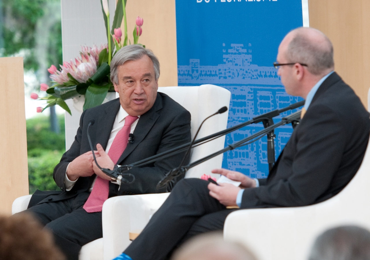 Following the GCP lecture, Globe and Mail Editor-in-Chief David Walmsley and António Guterres held an on-stage conversation.