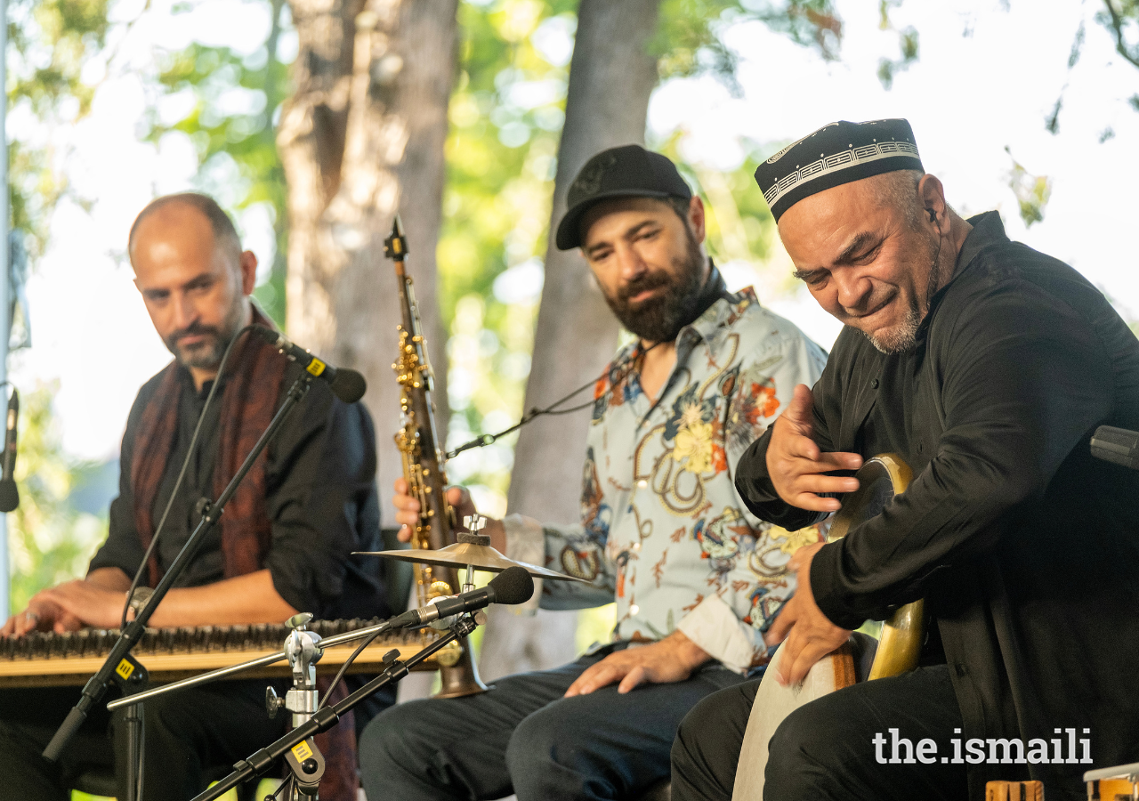 The Aga Khan Master Musicians mid-performance.  