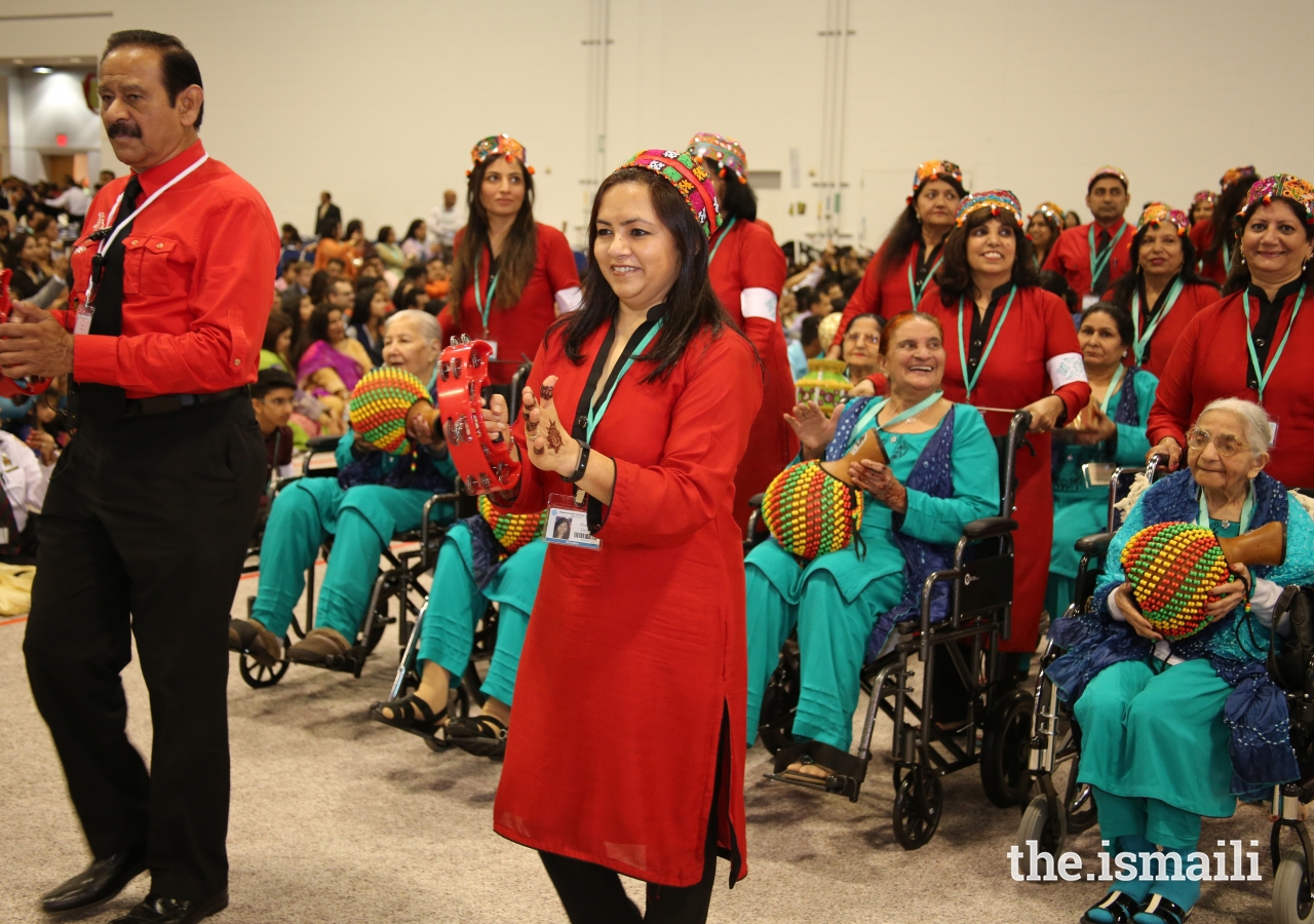 Seniors in Atlanta’s Matki Band performing at the Diamond Jubilee Opening Ceremonies on July 11, 2017.