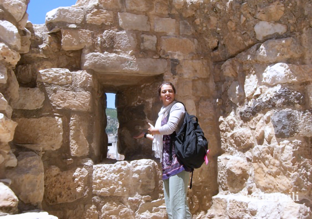 Dr. Budhwani at the ruins of the Ismaili castle at Masyaf, Syria.