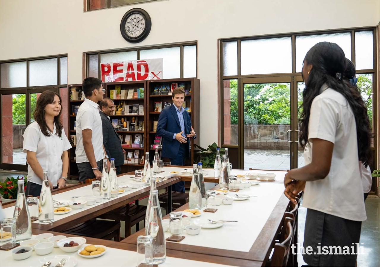 During the tour, students at the Aga Khan Academy had an opportunity to participate in a conversation with Prince Aly Muhammad.