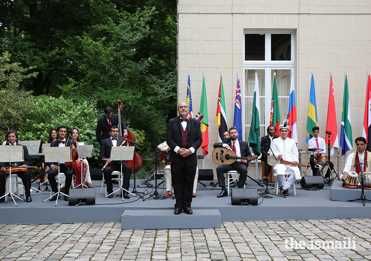 For the inauguration ceremony of the Diamond Jubilee commemoration, he was invited to Aiglemont with a handpicked group of Ismaili musicians from diverse Jamati traditions to perform his arrangement of the Nashid in the presence of Mawlana Hazar Imam, Imamat family members, and senior leaders of the global Jamat.