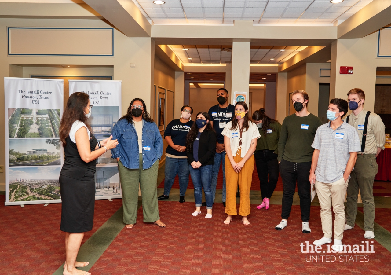 Attendees complete a guided tour of the Ismaili Jamatkhana.