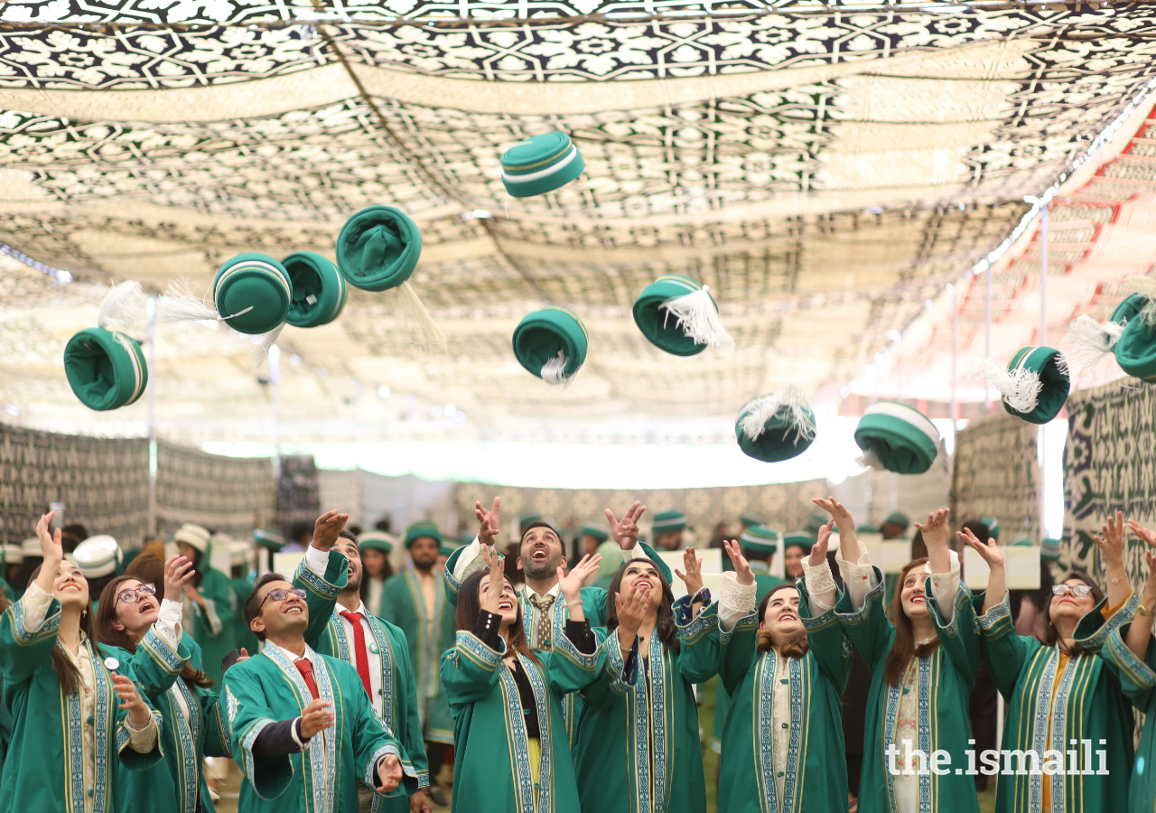 Graduands of the Class of 2022 celebrate their success at AKU's Convocation ceremony in Karachi on 18 March 2023.