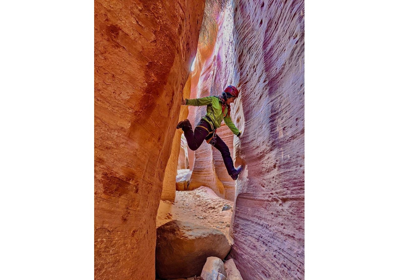 Farah canyoneering in Utah.