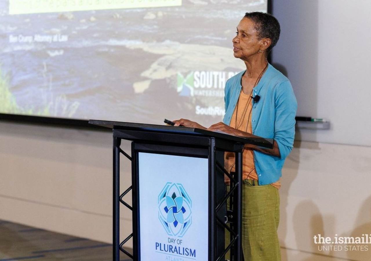 Dr. Jacqueline Echols speaking about environmental racism. 