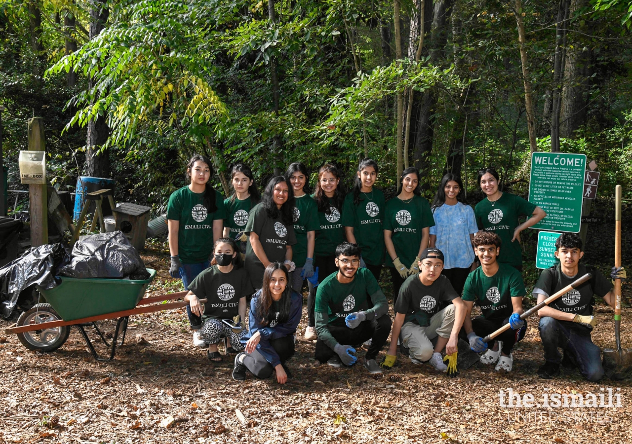 Ismaili CIVIC volunteers at the Clyde Shepherd Nature Preserve in Decatur, Georgia.