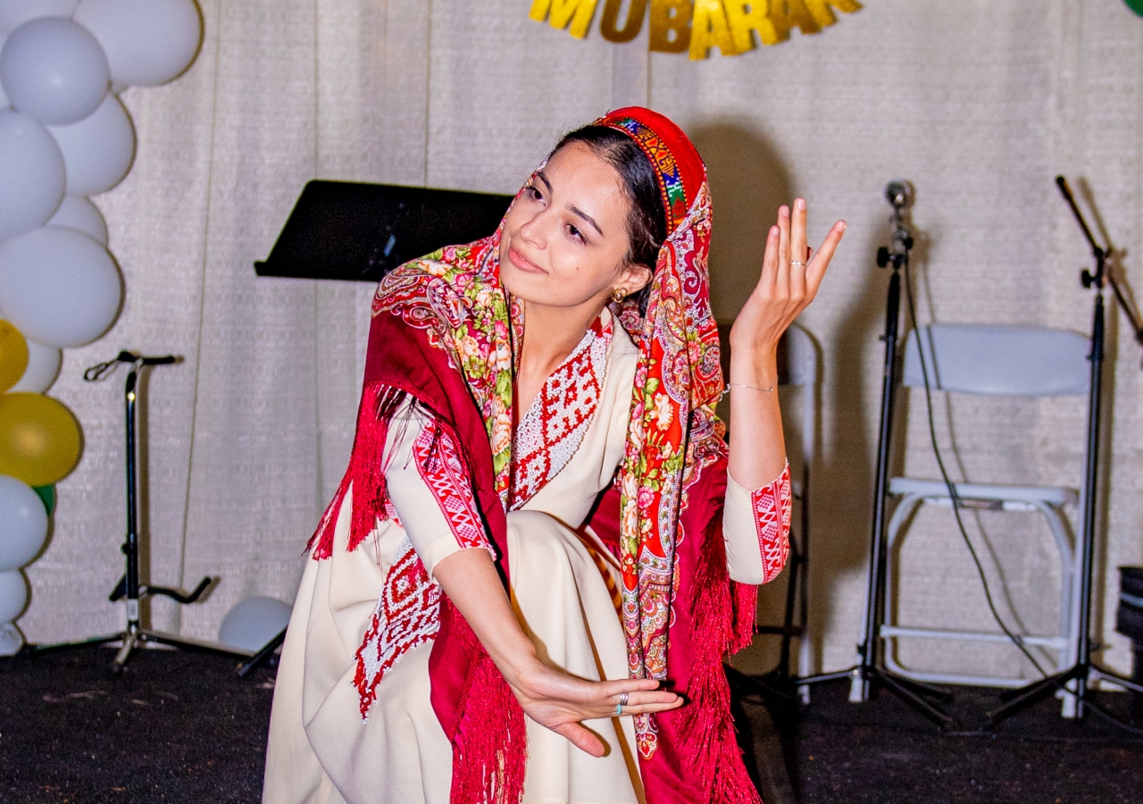 Aziza Khaidarshoeva from San Fernando Valley performing a Pamiri dance.