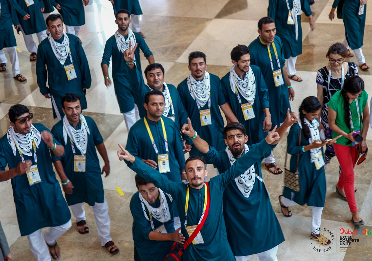 Team Pakistan all set for the Opening Ceremony. JG/Aziz Ajany