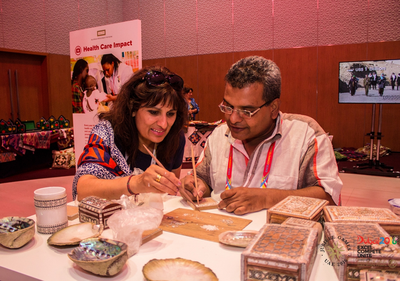 Participants had an opportunity to do tile painting at the 2016 Jubilee Games. JG/Ahmed Charania