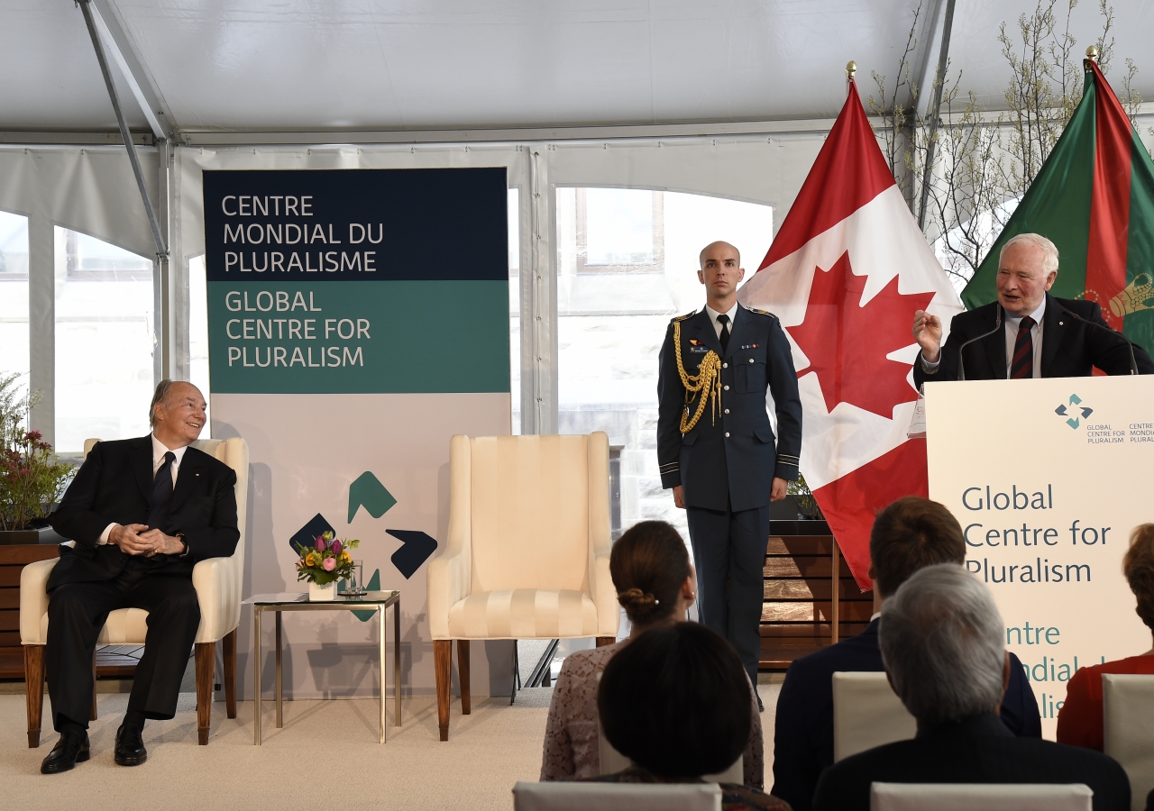 Governor General David Johnston speaking at the Inauguration of Global Centre for Pluralism in presence of Mawlana Hazar Imam