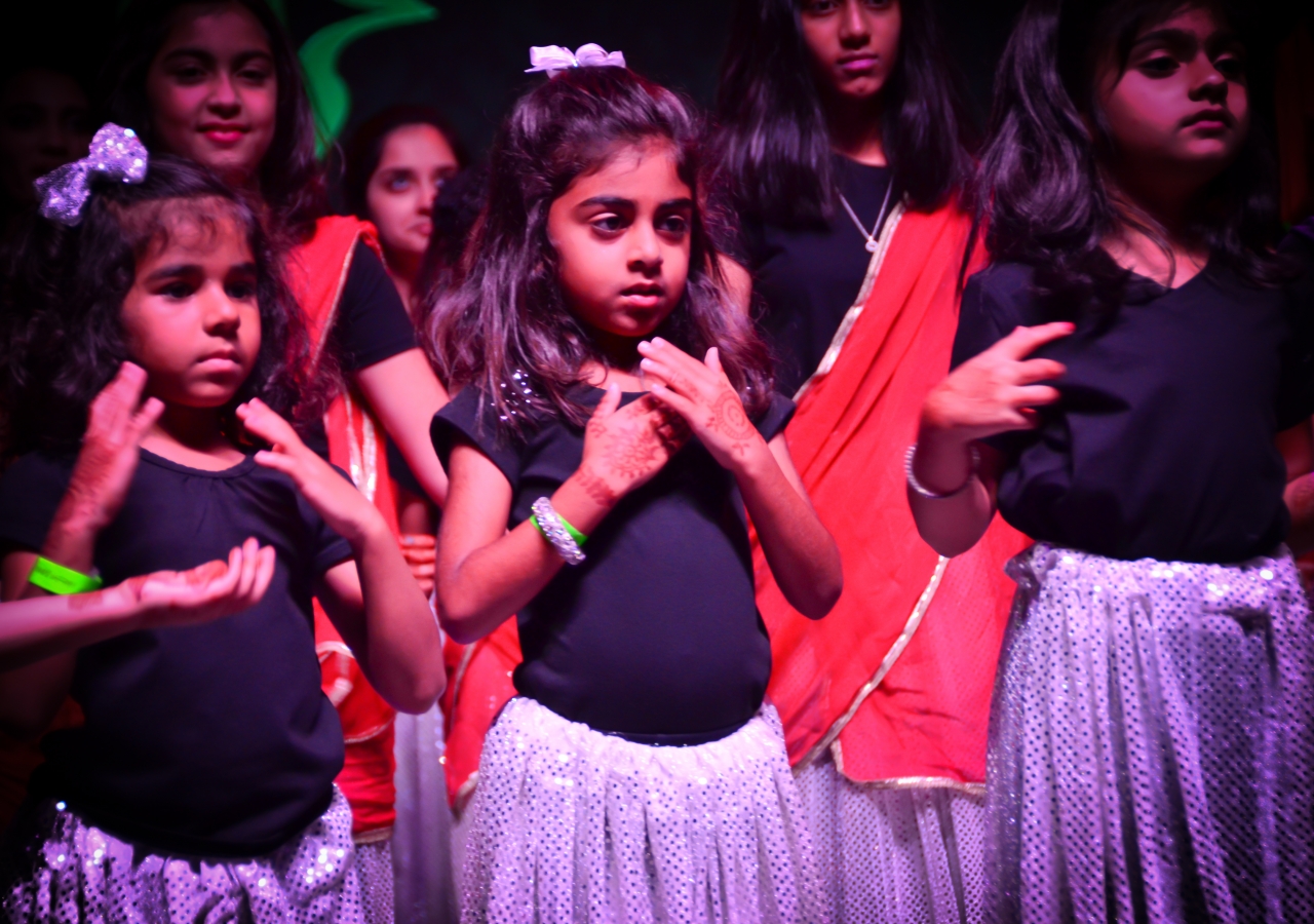 The girls of the 3-6 year-old youth segment attend the dry run rehearsal in their performance attire, where they practice their dance for the Diamond Jubilee Celebrations on July 11, 2017.