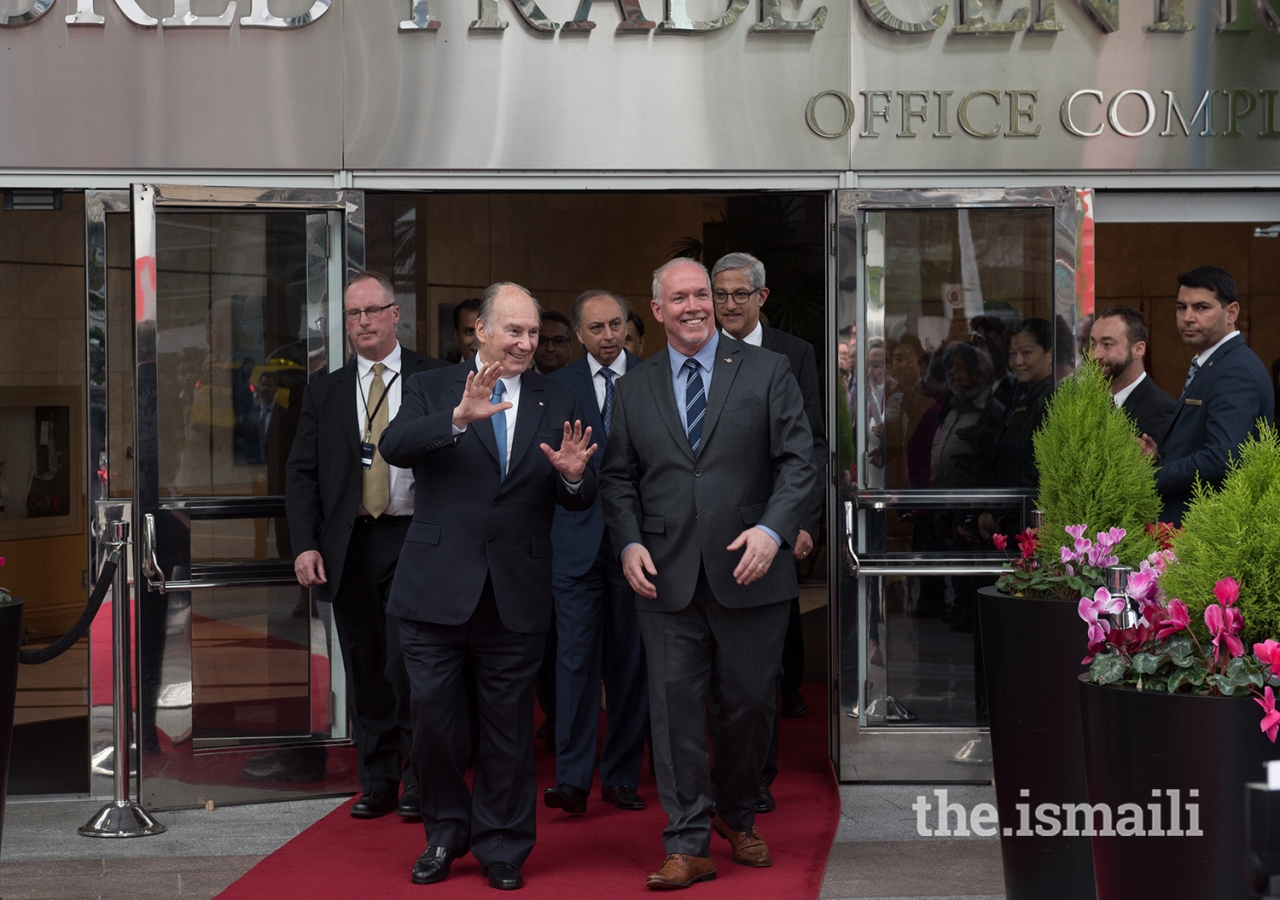 During their meeting, British Columbia Premier John Horgan welcomed Mawlana Hazar Imam and congratulated him on his Diamond Jubilee.