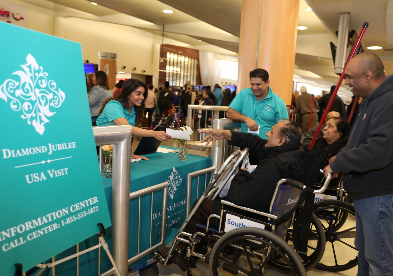 The Welcome Desk at Hartsfield-Jackson Atlanta International Airport greets the Jamat upon arrival.