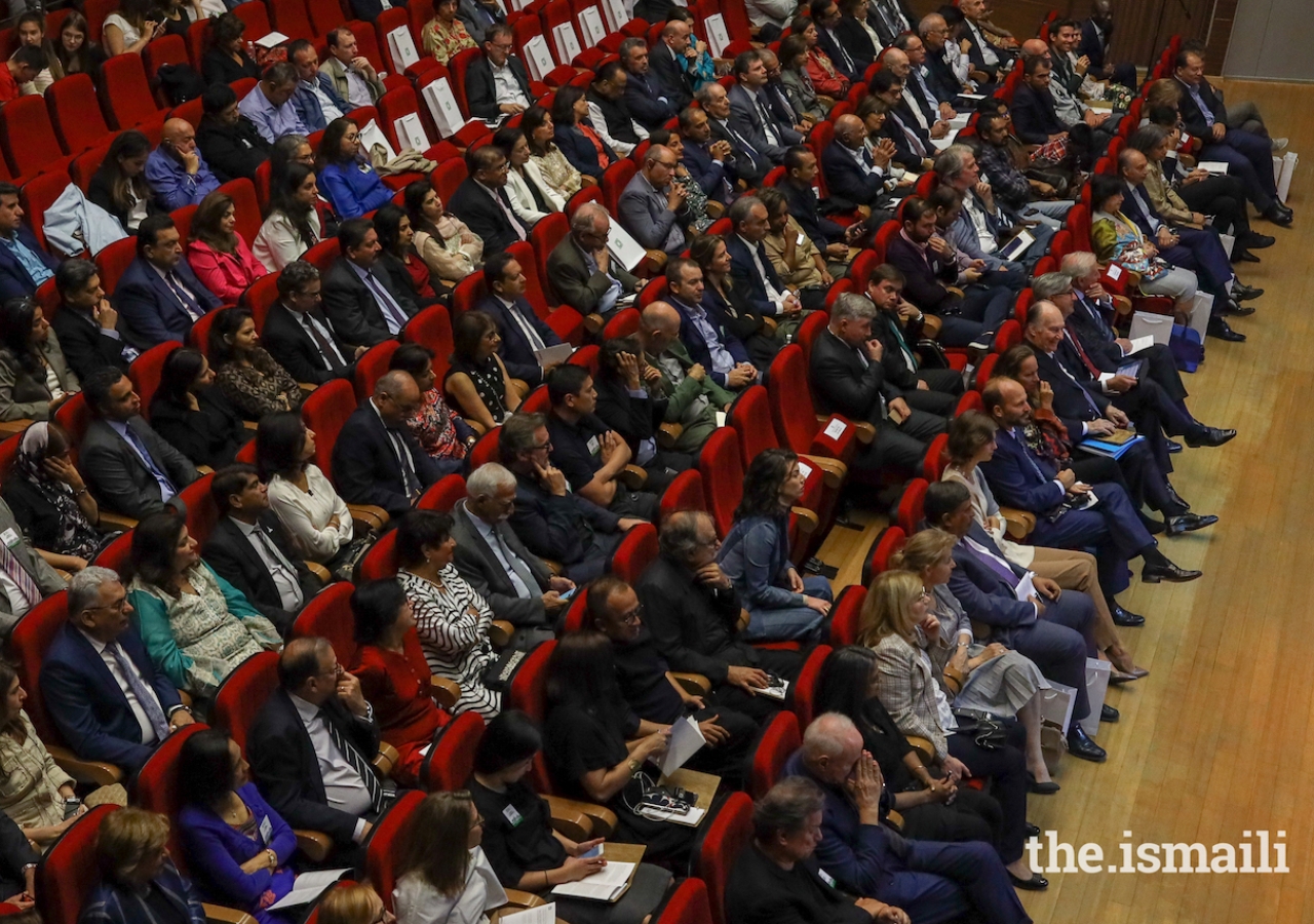 The audience at the Aga Khan Award for Architecture 2019 Winners' Seminar, including Mawlana Hazar Imam and members of his family.