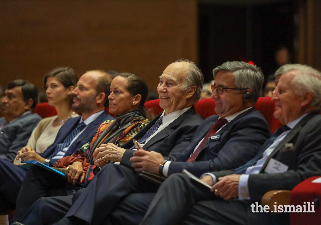 Mawlana Hazar Imam was joined by Princess Zahra, Prince Hussain, and Princess Salwa at the 2019 Aga Khan Award for Architecture Winners' Seminar.