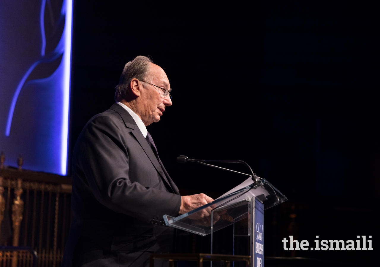 Mawlana Hazar Imam speaking at the 2017 United Nations Global Leadership Dinner