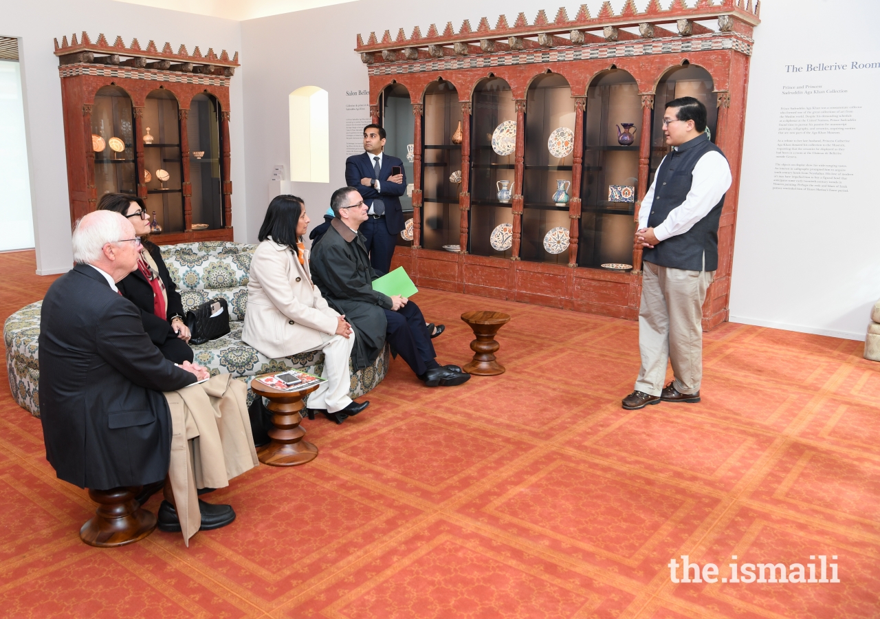 Henry Kim, Director, and CEO, Aga Khan Museum, met with the delegates in the Bellerive Room of the Aga Khan Museum.