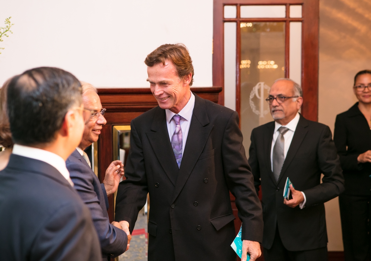 The Representative of the European Union, Ambassador Sven Kühn Von Burgdsdorff, with Mr Nazim Ahmad.