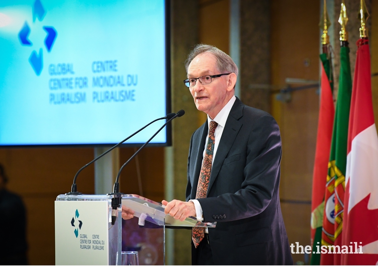 John McNee, Secretary General of the Global Centre for Pluralism delivers opening remarks at the 2019 Annual Pluralism Lecture. 