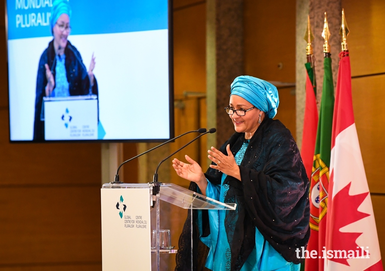 Deputy Secretary-General of the United Nations, Amina J. Mohammed delivers the 2019 Annual Pluralism Lecture. 