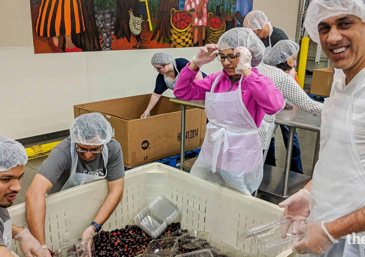 Oregon Food Bank with volunteers from I-CERV.