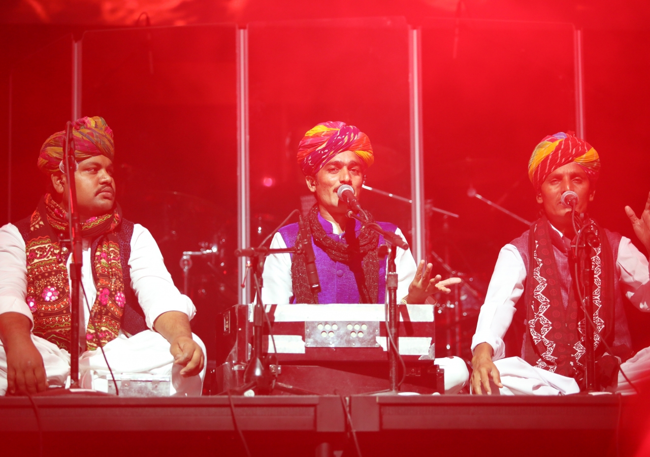 A Rajasthani trio sang in their native language, highlighting that music knows no geographical boundaries.