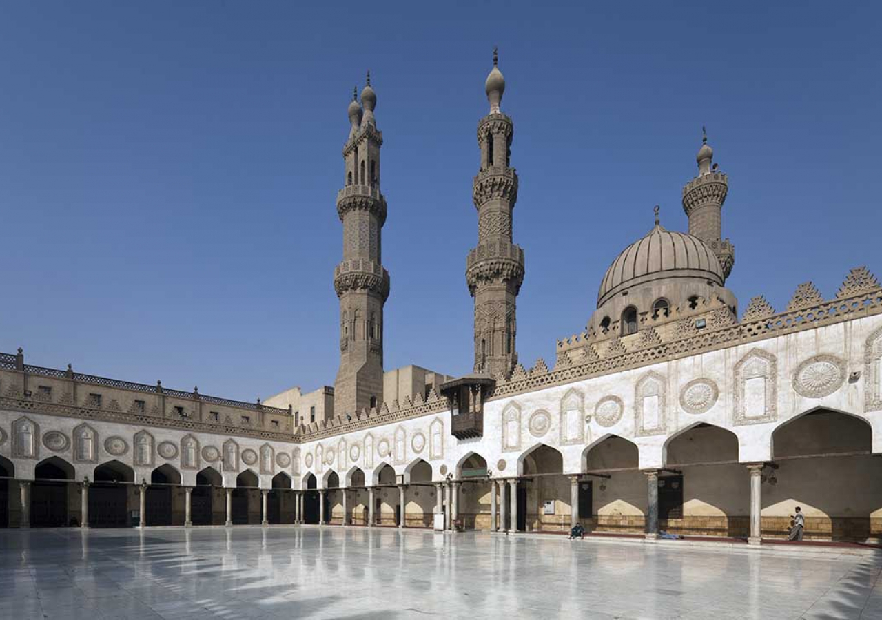 A view of the courtyard of the mosque of al-Azhar in Cairo. Bernard O&#039;Kane