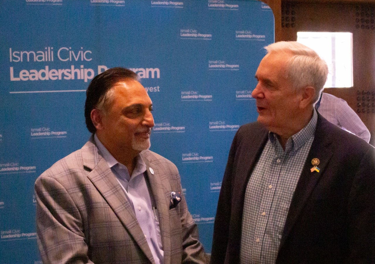 Texas State Representative HD76, Dr. Suleman Lalani, with U.S Congressman Lloyd Doggett at the Ismaili Civic Leadership Retreat at Austin.