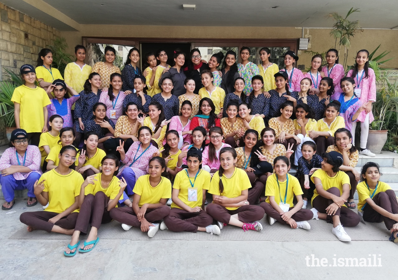 Sana and Sumaira Lokhandwala with students of Muhammad Ali Girls Academy after delivering an Education Session.