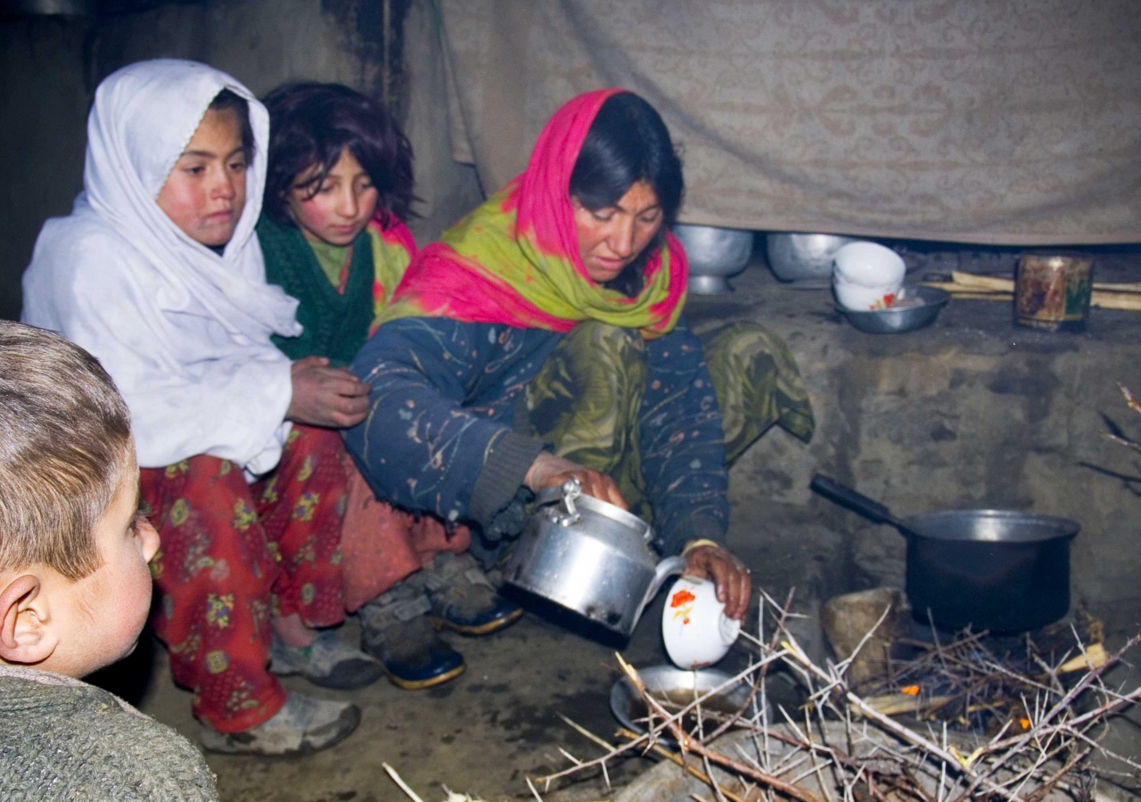 Cooking on open stoves in Gilgit Baltistan