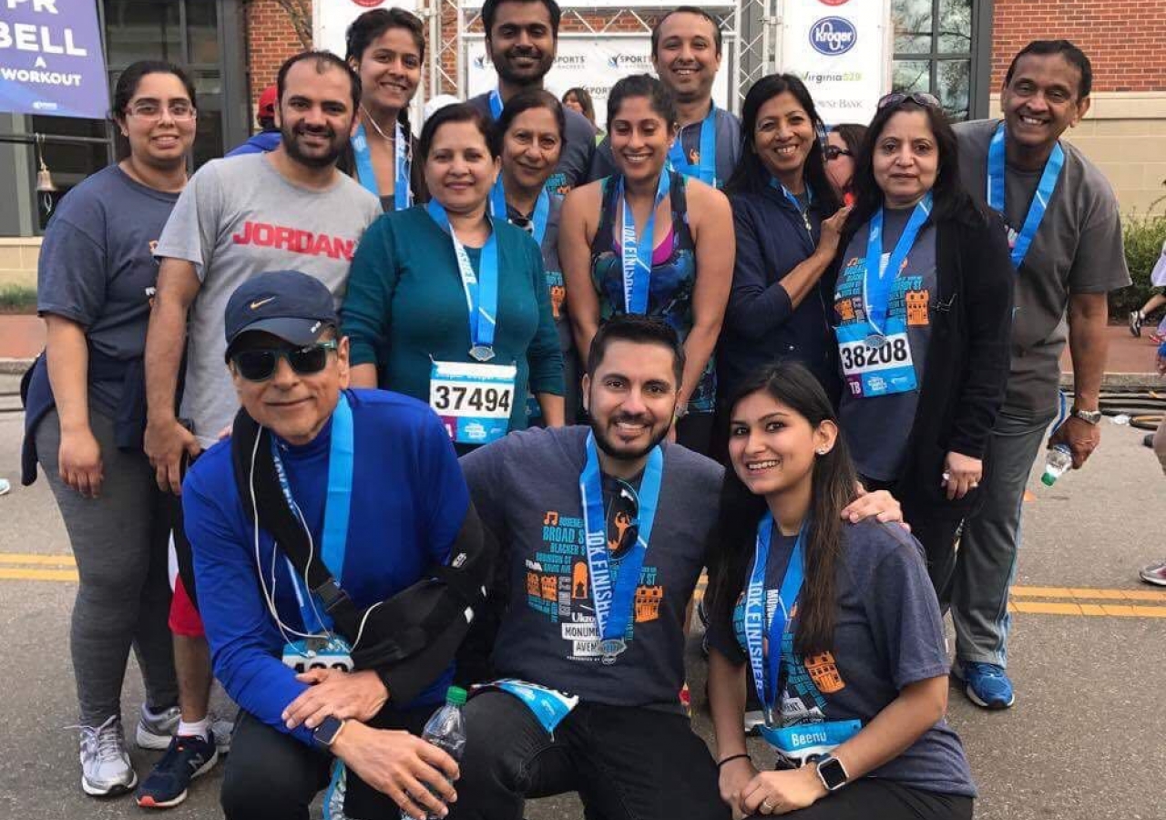 Jamati members participate in a marathon together in Richmond, Virginia