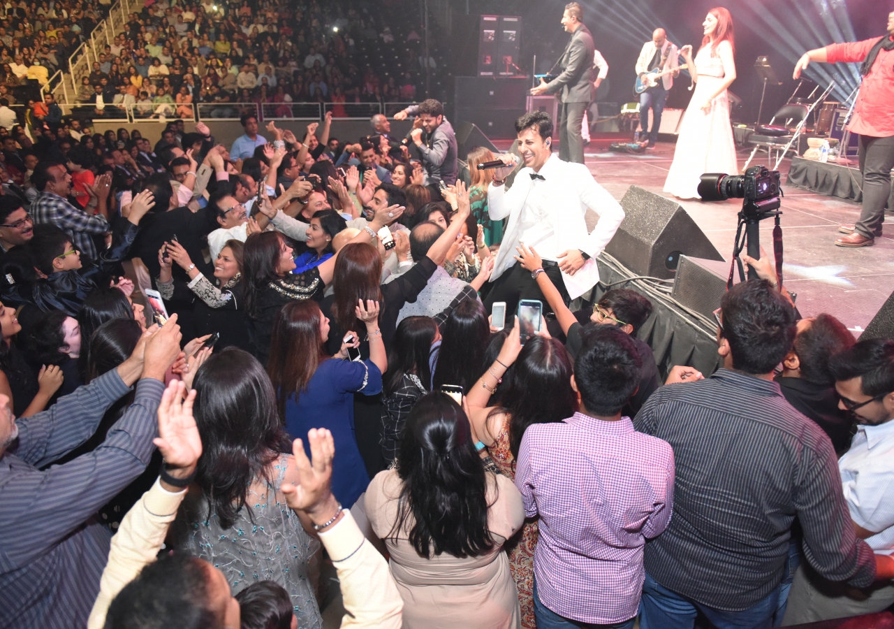 The audience was out of their chairs and dancing alongside Salim-Sulaiman at the Jubilee Concert in Dallas, Texas.