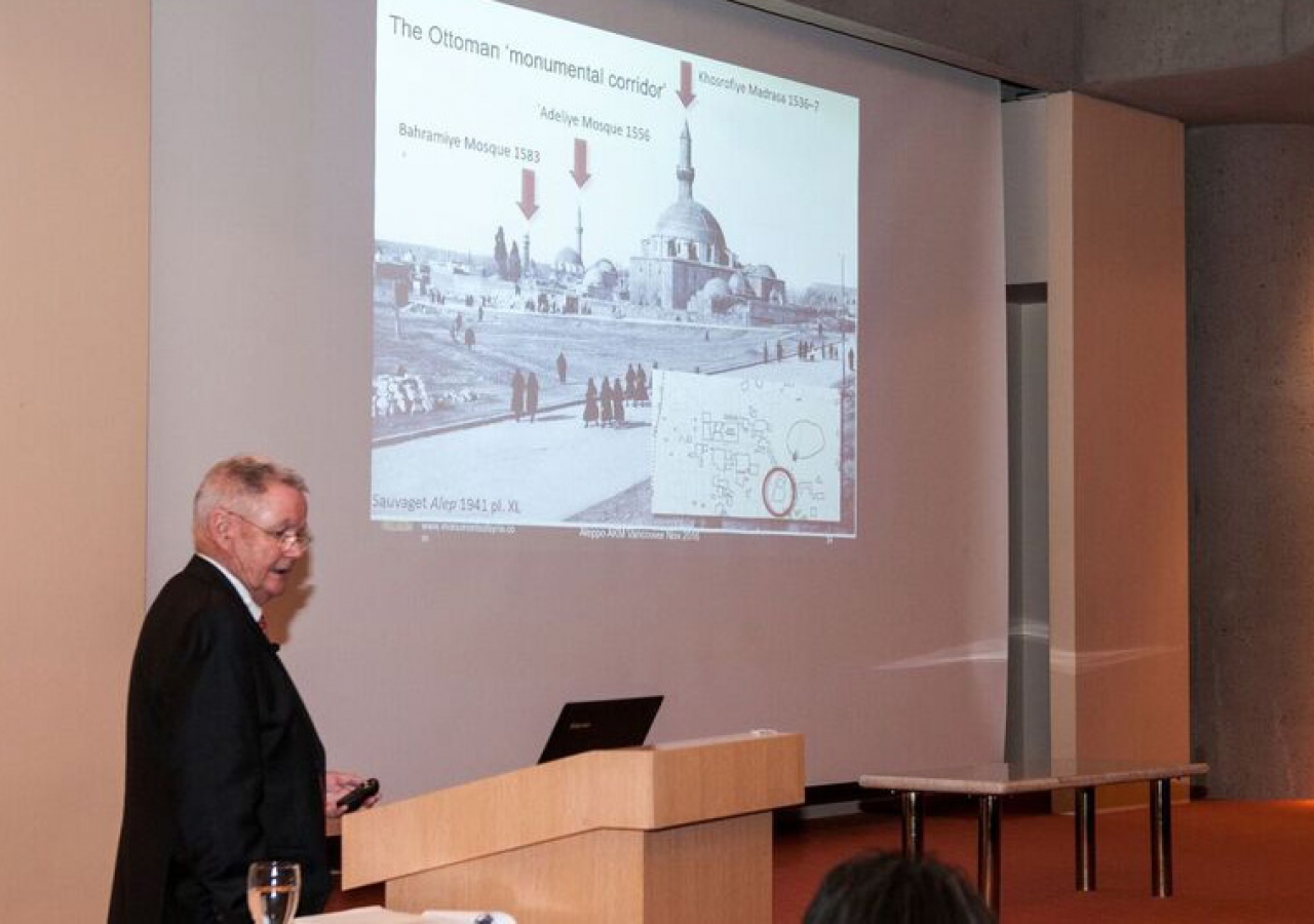 Dr Ross Burns presents on the cultural history of Aleppo and its architecture at the Ismaili Centre, Burnaby. Ismaili Council for Canada