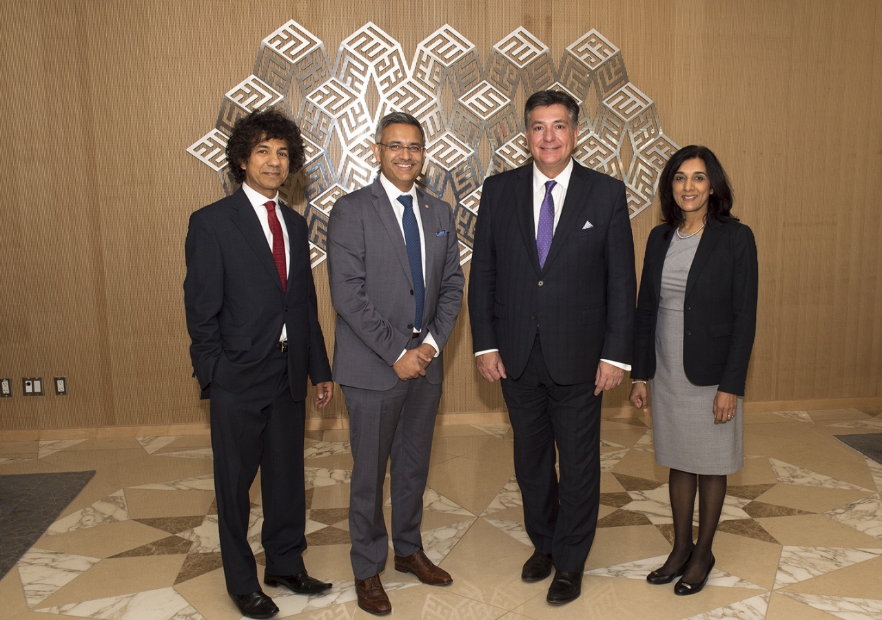 Ontario Minister Charles Sousa with leaders of the Ismaili Councils for Canada and Ontario at the Ismaili Centre, Toronto. Moez Visram